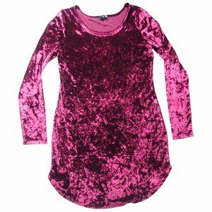 DEREK HEART Womens Velvet Maroon Burgundy Bodycon Fitted Mini Dress Size L Large